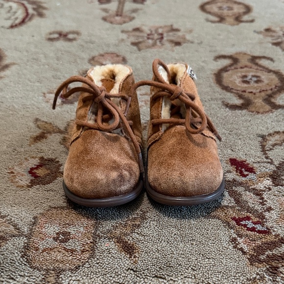 UGG Other - UGG Tan leather Kids Boots with Sheepskin Lining